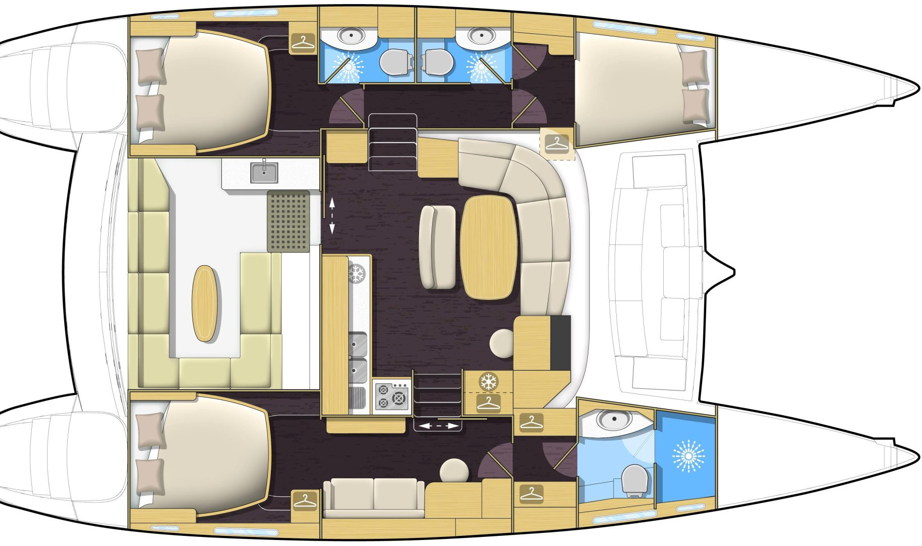diagram, Lagoon 440, catamaran for sale