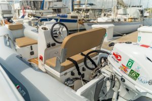 helm, Maine Cat P-47, power catamaran for sale