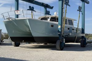 boatyard, Maine Cat P-47, power catamaran for sale