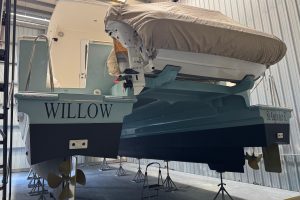 boatyard, Maine Cat P-47, power catamaran for sale
