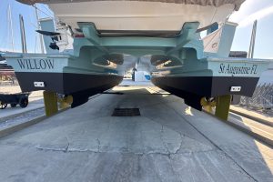 boatyard, Maine Cat P-47, power catamaran for sale