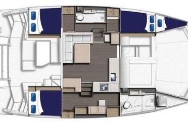 diagram, Leopard 43 PowerCat, power catamaran for sale