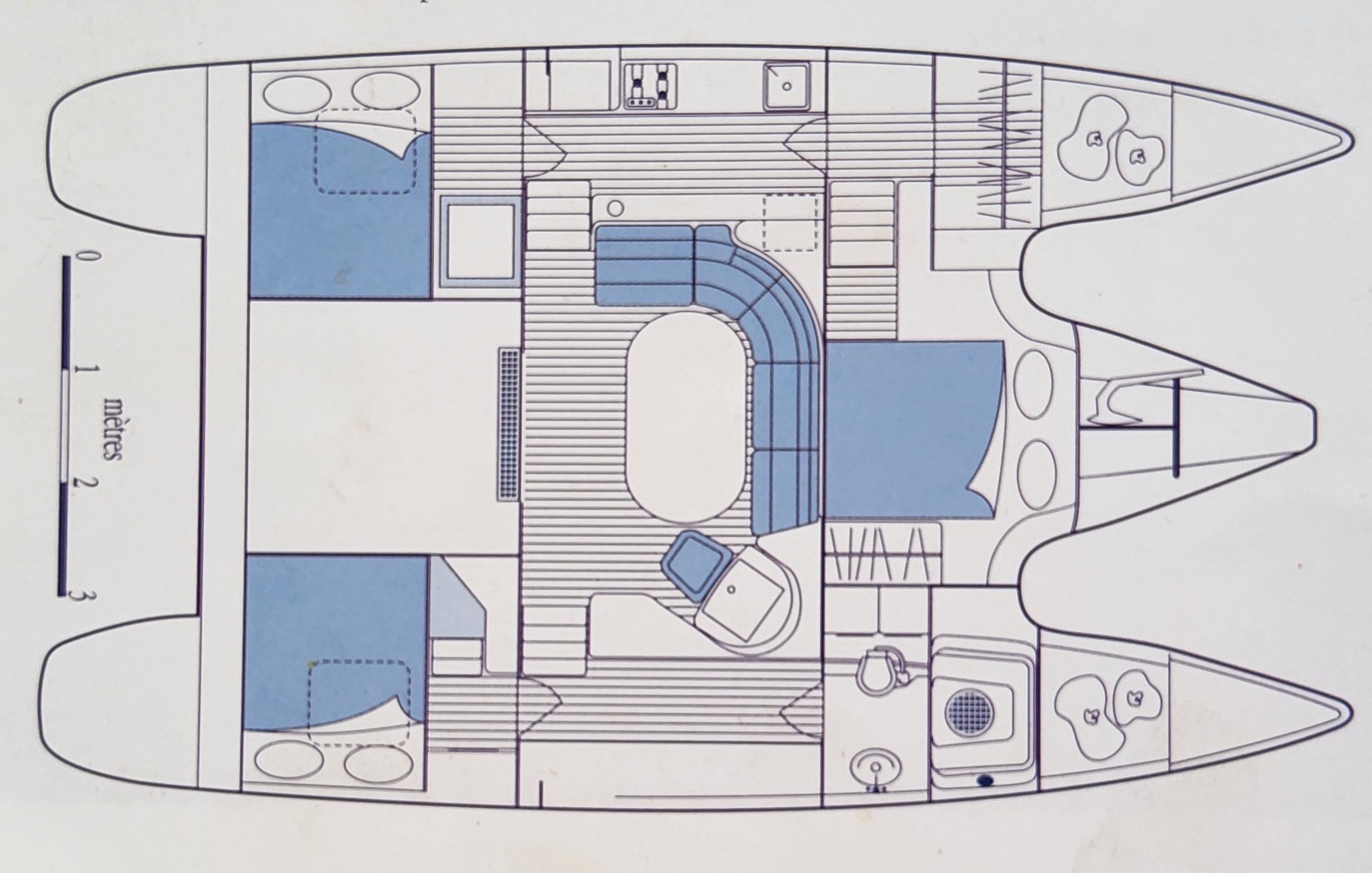 diagram, Privilege 37, catamaran for sale