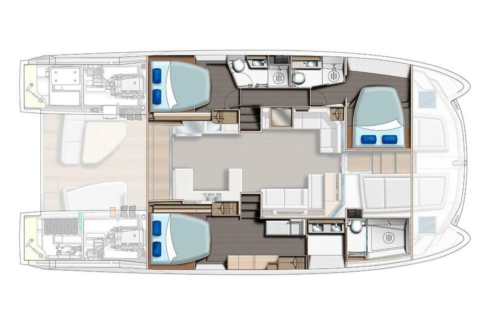 diagram, Leopard 53 PowerCat, power catamaran for sale