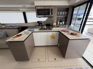 interior, Leopard 53 PowerCat, power catamaran for sale