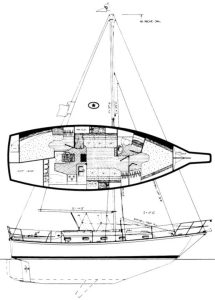 diagram, Island Packet 35, sailboat for sale