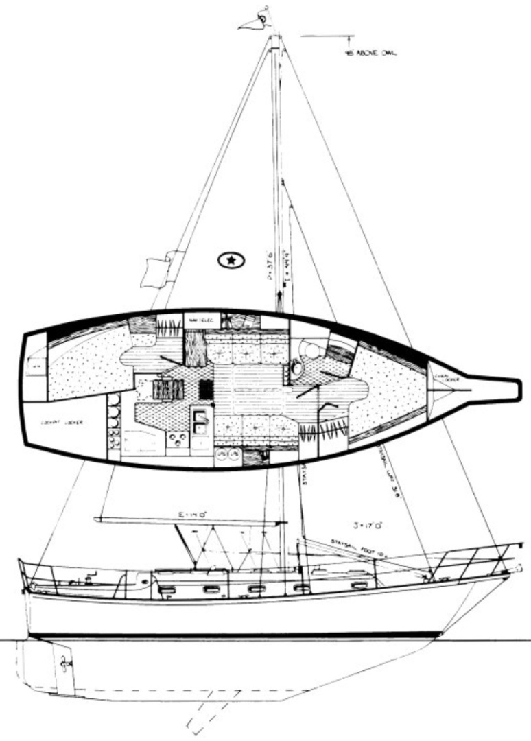 diagram, Island Packet 35, sailboat for sale