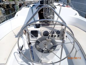 helm, Hunter, sailboat for sale