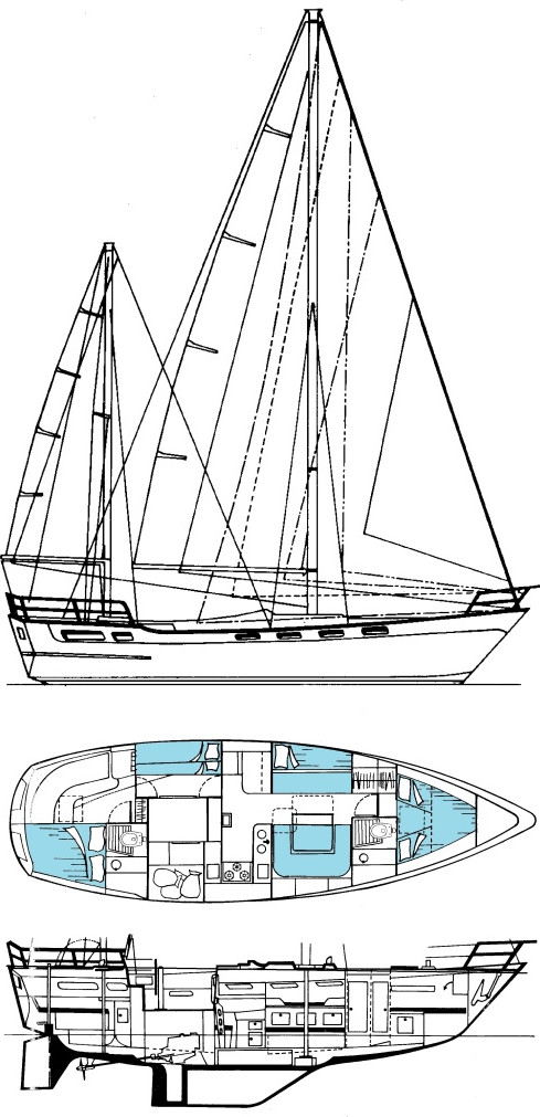 diagram, Wauquiez 43 Amphitrite, sailboat for sale