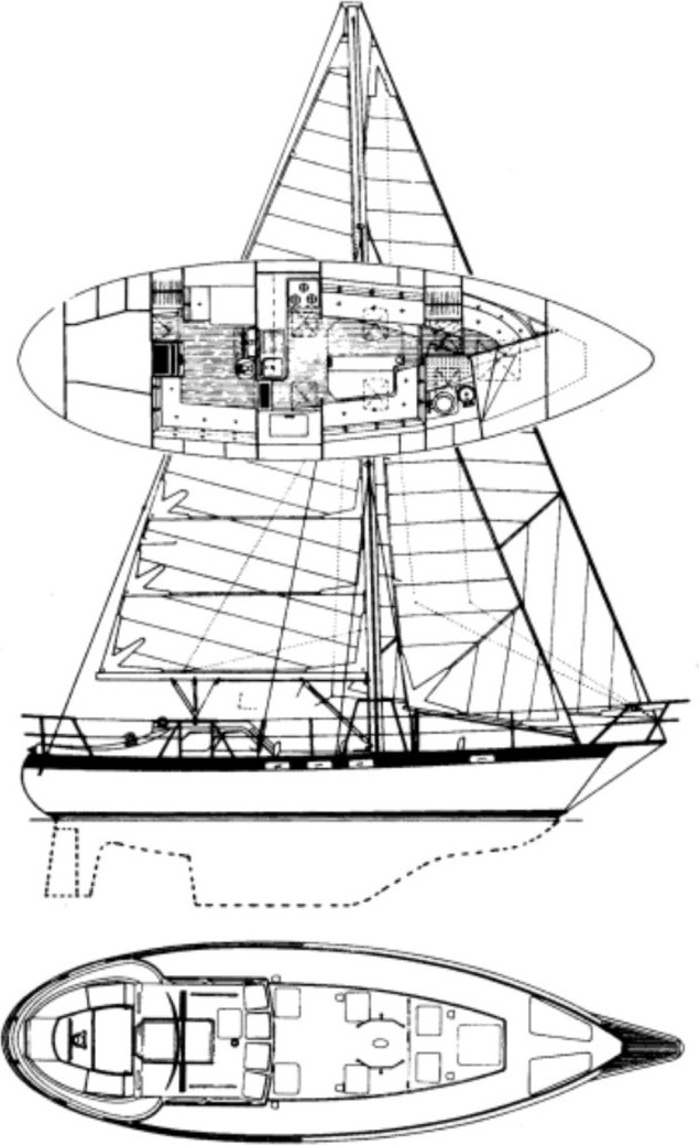 diagram, Corbin 39 Mark I, sailboat for sale