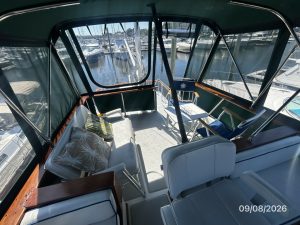 cockpit, Monk 36, trawler for sale