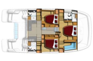 diagram, Aquila 44, power catamaran for sale