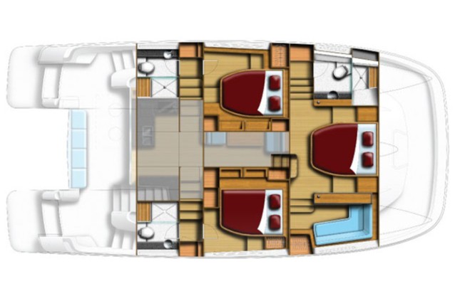 diagram, Aquila 44, power catamaran for sale