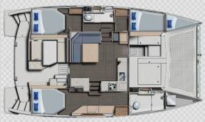 diagram, Leopard 43 PowerCat, power catamaran for sale
